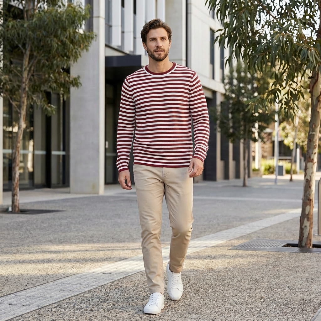Eamon | Striped Pattern Men’s Shirt for Timeless Appeal