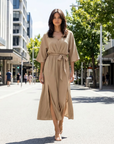 Elowen | Elegant Sleeve Detail Maxi Dress for Evening Wear