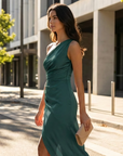 Selene | Asymmetric Detail Maxi Dress for Modern Occasions