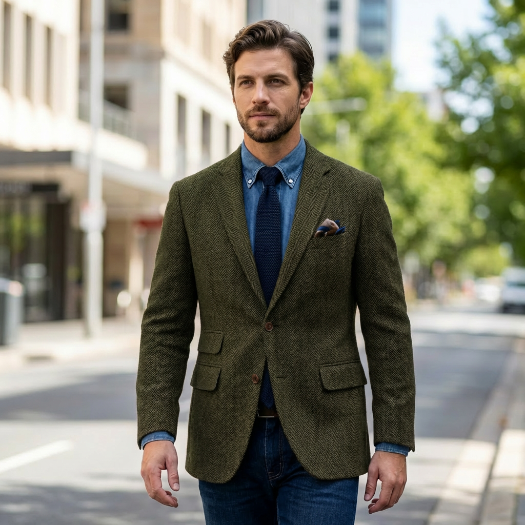 Malcolm | Classic Tweed Inspired Men’s Coat for Timeless Style