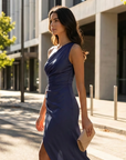 Selene | Asymmetric Detail Maxi Dress for Modern Occasions
