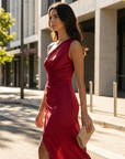 Selene | Asymmetric Detail Maxi Dress for Modern Occasions