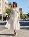 Alannah | Lace Detail Midi Dress for Wedding Guests