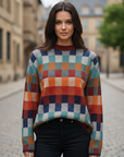 Matilda | Elegant Patchwork Women's Top Sweater