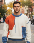 Rowan | Colorful Patchwork Men's Sweater for Casual Style