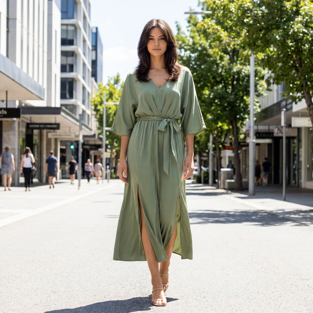 Elowen | Elegant Sleeve Detail Maxi Dress for Evening Wear