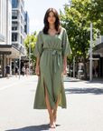 Elowen | Elegant Sleeve Detail Maxi Dress for Evening Wear