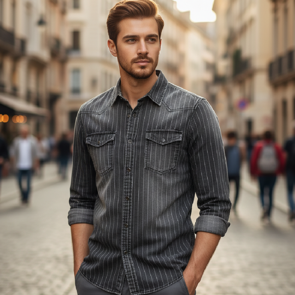 Lachlan | Striped Button Down Men's Shirt for Classic Style