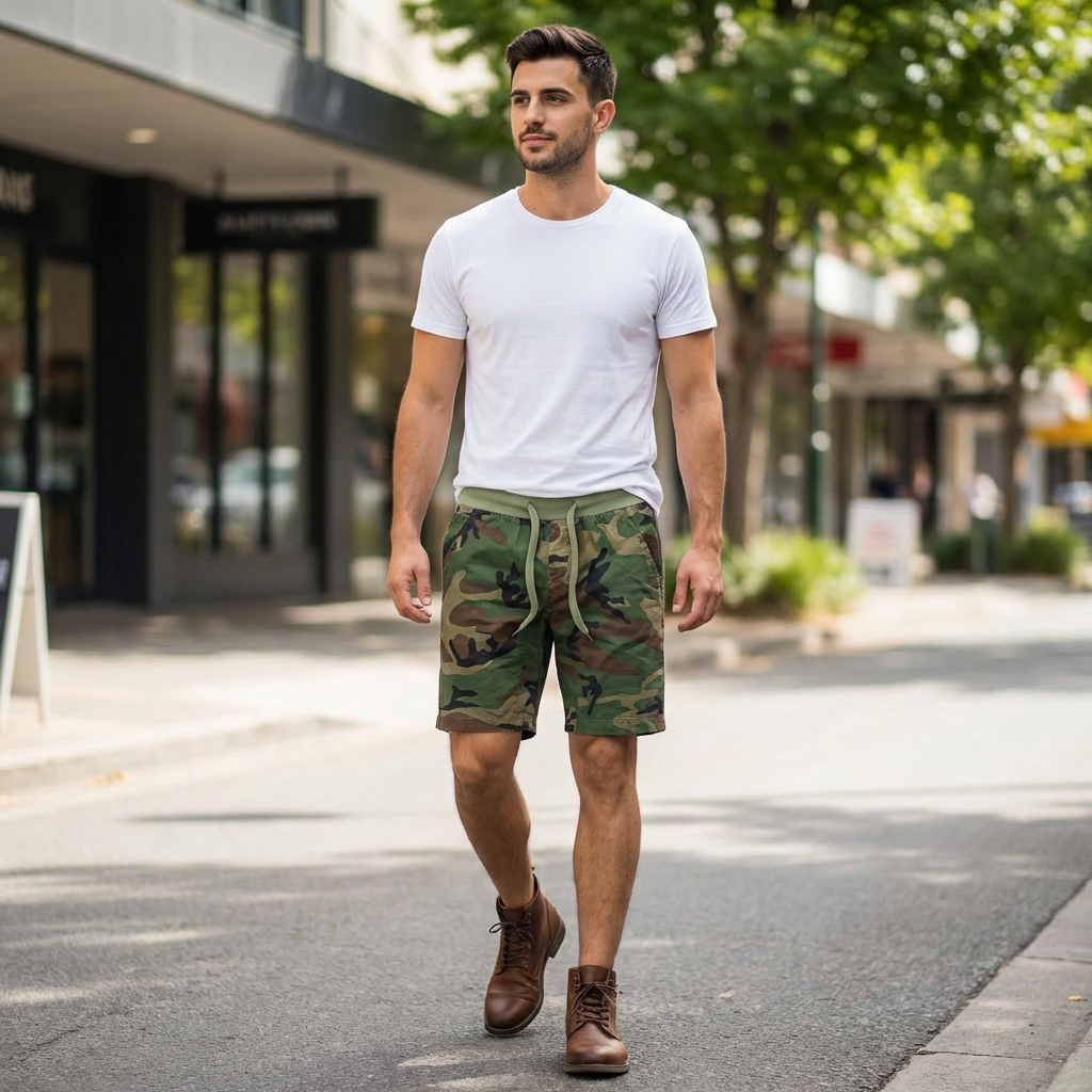 Gareth | Patterned Utility Men’s Shorts for Casual Wear