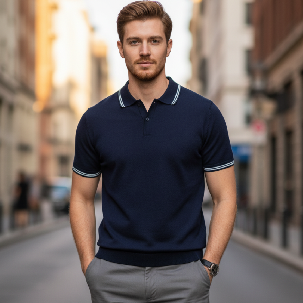 Fraser | V-Neck Men's Polo for Classic Style
