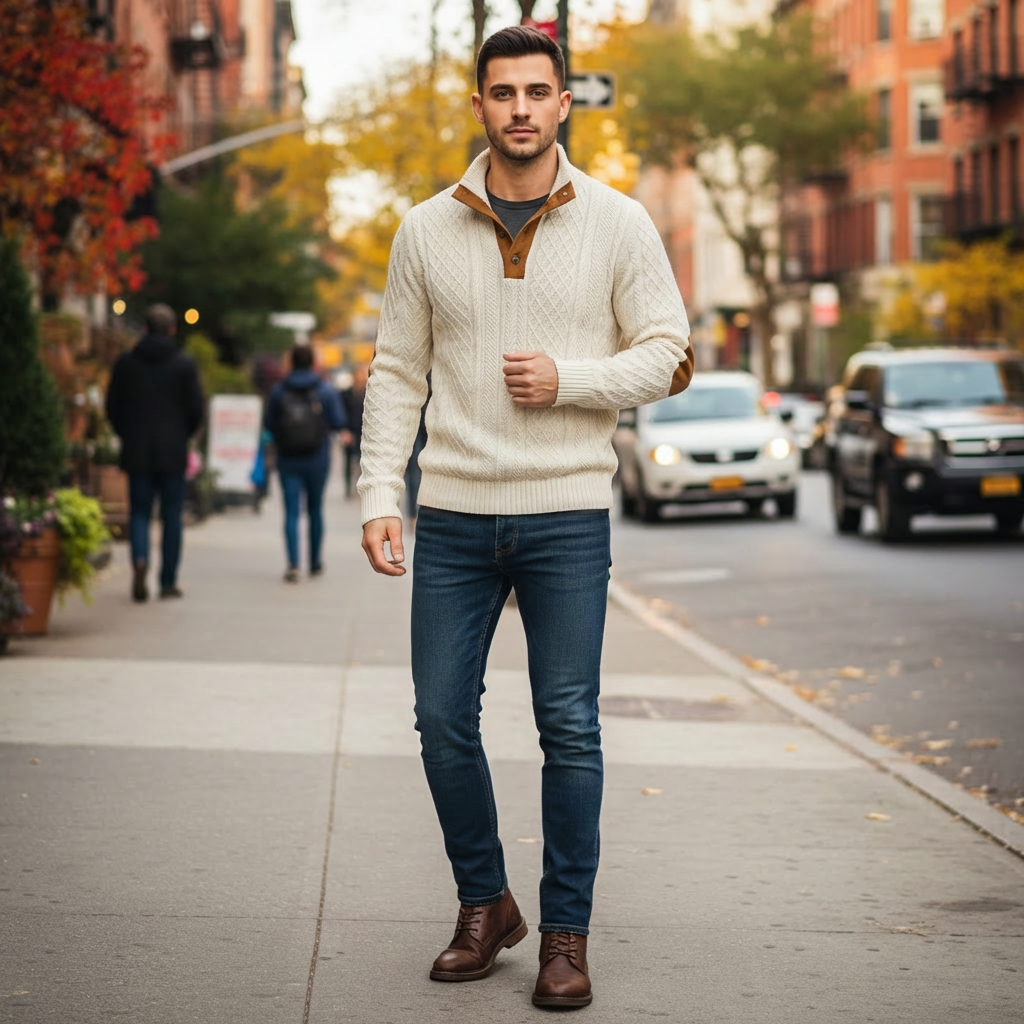Mitchell | Jacquard Knit Men’s Sweater for Everyday Styling