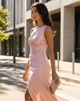 Selene | Asymmetric Detail Maxi Dress for Modern Occasions