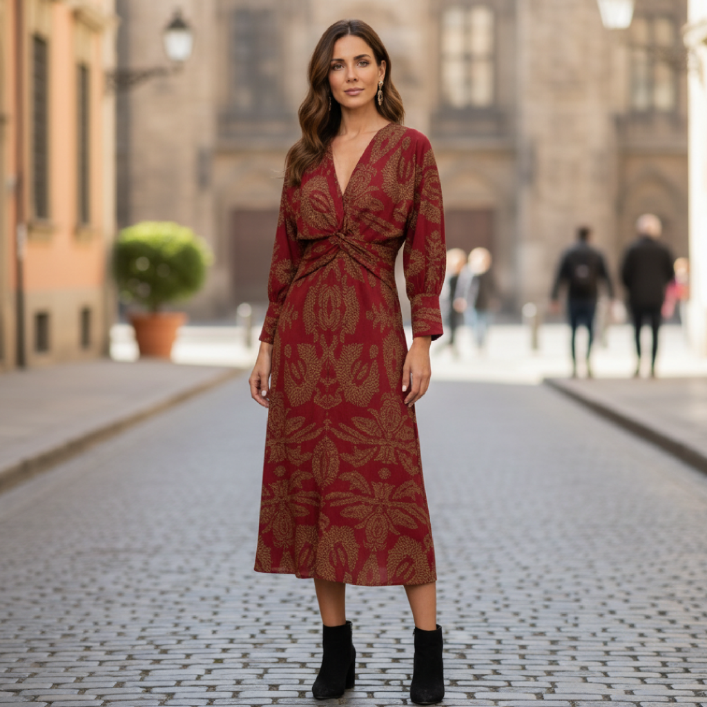 Poppy | Long Sleeve Maxi Dress for Elegant Style