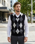 Tyson | Patterned V Neck Men’s Vest for Refined Layering