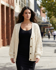 Priscilla | Cable Knit Oversized Women’s Cardigan for Layered Style
