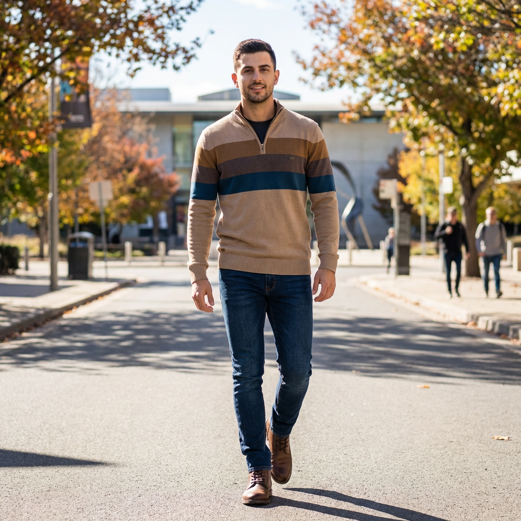 Zac | Modern Half Zip Men’s Sweater for Contemporary Wear