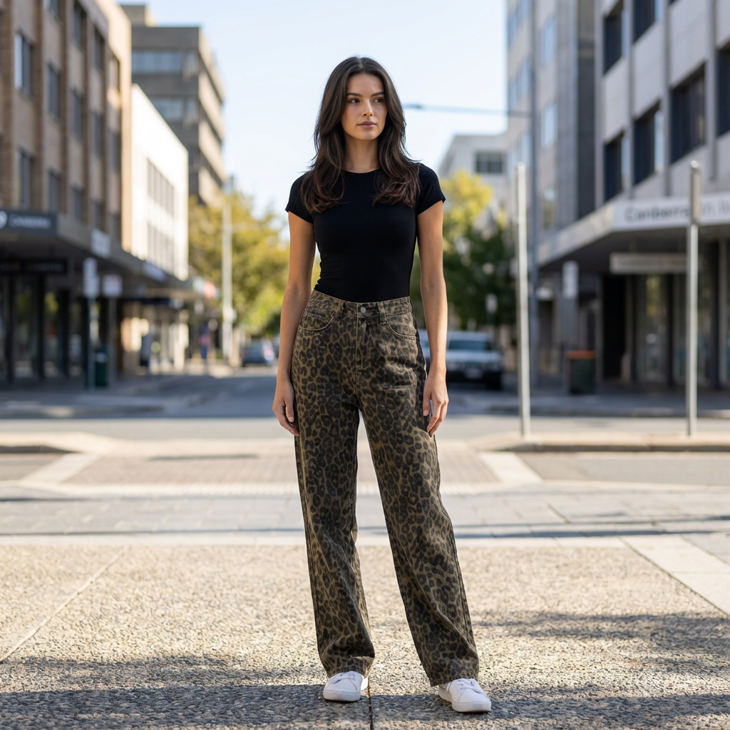 Hollis | High Waist Print Women’s Jeans with Bold Shape