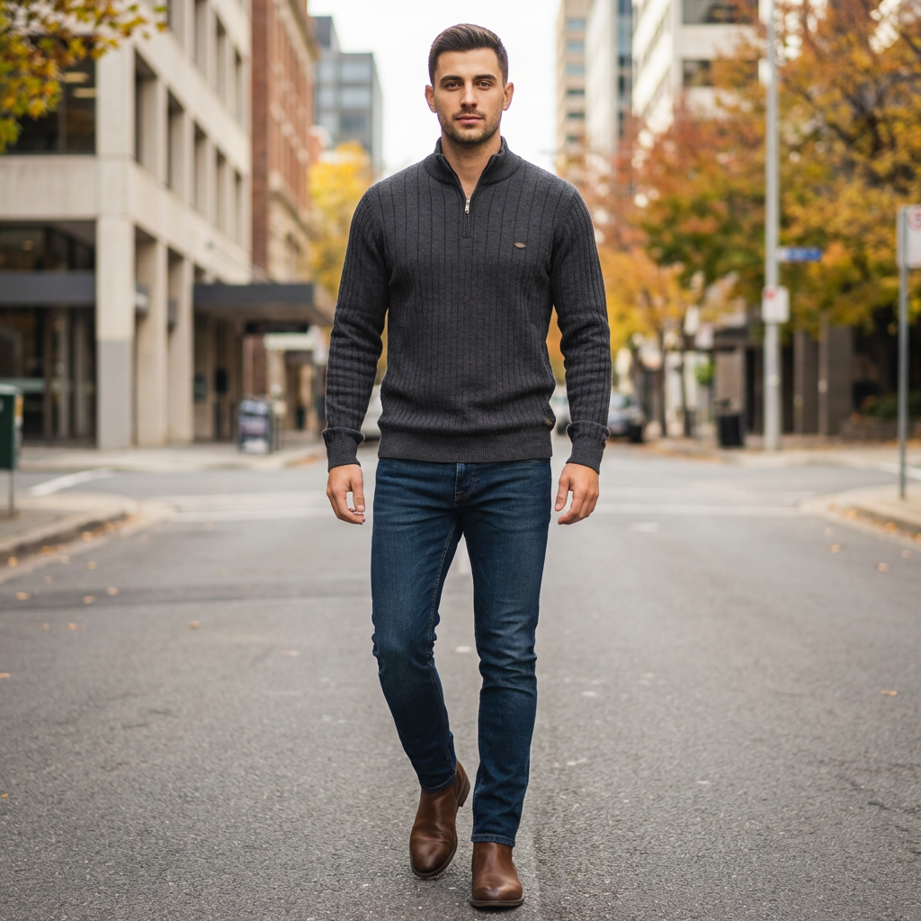Lachlan | Contemporary Fit Men’s Sweater for Smart Casual Looks